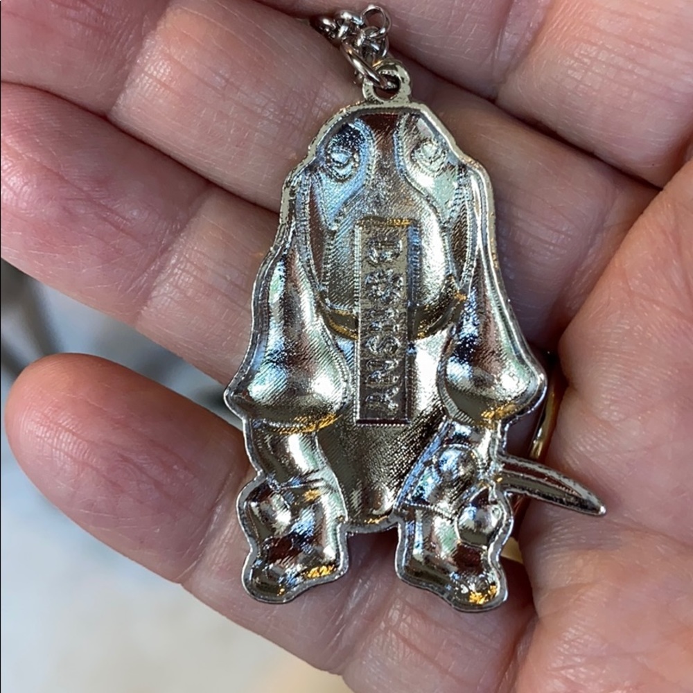 Basset Hound enameled metal sculptured necklace - Picture 5 of 5